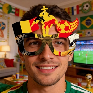 Lunettes de supporter de football avec drapeaux pour fête et accessoires photo