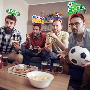 Soccer fan headbands set for parties and sports events with festive cheering designs