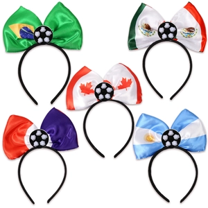 Serre-têtes nœuds de football pour fans du Brésil, Mexique, Canada, France et Argentine