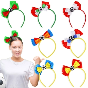 Weltmeisterschaft Fußball Thema Schleife Stirnband Fan Jubel Satinband Schleife Mit Mini Fußball Party Zubehör Haarreif
