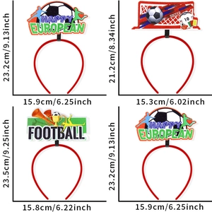 Soccer party headbands with goal and athlete silhouettes in four various designs