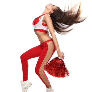 Pom pom da cheerleader rosso metallizzato con manici bianchi per eventi sportivi
