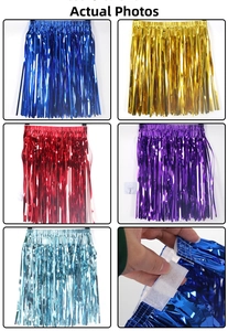 Detail of colorful tinsel fringe skirt with velcro closure for party and dance decoration