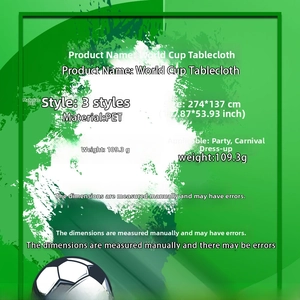 Specifications of the 108x54 inch PE football party tablecloth for sports celebrations