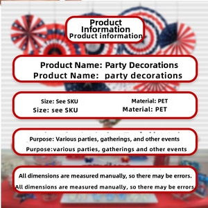Macro detail of red white blue party fan decorations made from premium PET material