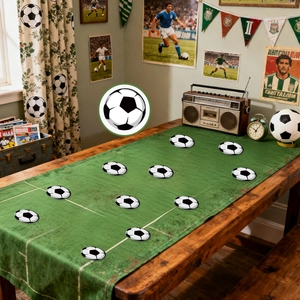 Chemin de table terrain de football vert pour fêtes d'anniversaire et événements sportifs