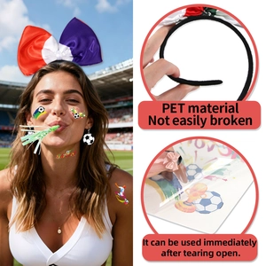 Set de supporter foot 2026 avec serre-tête nœud, boucles d'oreilles et stickers
