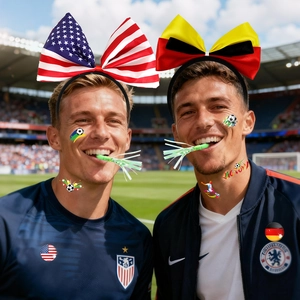 National flag bow headband and soccer tattoo stickers set for World Cup fans