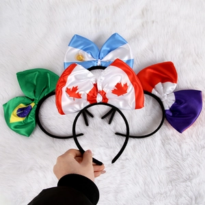 World Cup fan headband set with flag bows for Brazil Argentina Canada and France