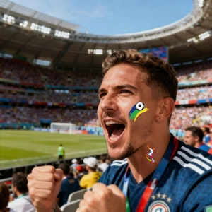 Temporary soccer tattoos showing football and player silhouette for 2026 World Cup fans