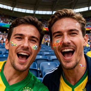 World Cup soccer temporary tattoos with football and Victory designs for fans body art