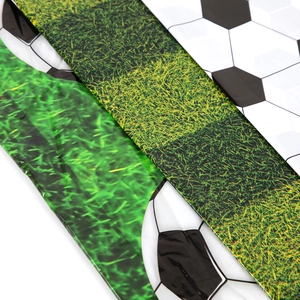 Football table cover with green grass and soccer ball pattern for World Cup parties