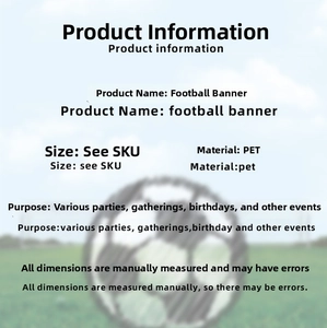 Detailed PET material football banner for party decoration and sports event backdrop