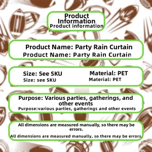 Specifications of PET party rain curtain for football themed event background decoration