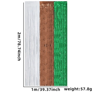 Foil fringe curtain details with 1m width and 2m height for football party decor