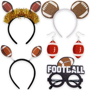 American Football Rugby Theme Party Accessories Headbands Novelty Glasses And Earrings For Sports Fans Cheering Props