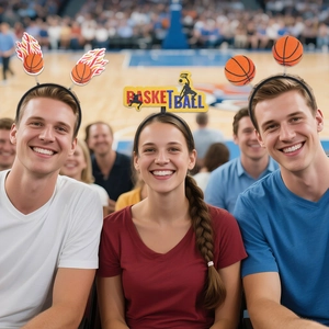 Trois serre-têtes sur le thème du basket avec motifs de ballons pour fans de sport