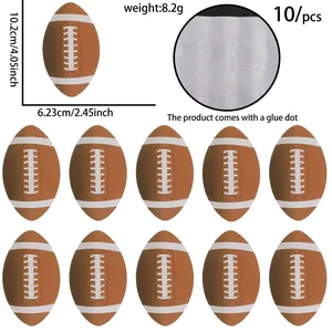 Set di 10 adesivi football americano con punti colla per decorazioni Super Bowl