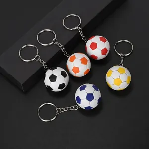 Mini Soccer Ball Keychain Pendant PU Leather Simulation 3D Sports Souvenir Bag Ornament Creative Gift For Fans