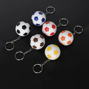 Portachiavi Pallone Da Calcio Mini Ciondolo Sportivo Pelle PU Anello Metallo Decorazione Zaino Souvenir Fan