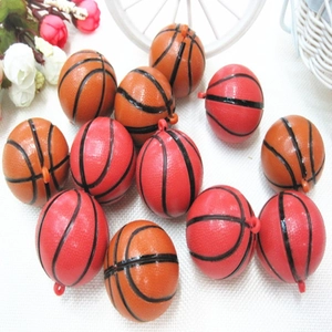 Mini ciondoli basket sportivi in arancione e rosso per portachiavi fai da te e accessori