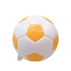 Mini portachiavi a forma di pallone da calcio giallo e bianco in morbida schiuma