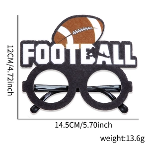 American football party glasses with felt FOOTBALL lettering and graphic details