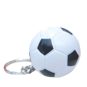 Porte-clés ballon de football classique noir et blanc avec anneau et chaîne en métal