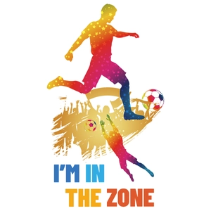 Fußball Wandtattoo I'm in the Zone mit Sternenlicht-Farbverlauf für Fenster und Glasdeko
