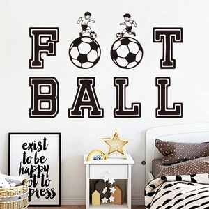 Football Soccer Wall Stickers PVC Waterproof Removable Art Decal For Kids Room Bedroom Sport Fan Decor Lettering