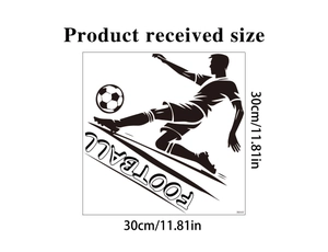 30x30cm Football player wall sticker silhouette with 3D self-adhesive decorative design