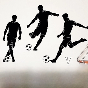 Detailed dimensions of football athlete silhouette wall stickers with application guide