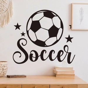 Soccer Football Wall Decal PVC Self Adhesive Sports Theme Room Decor Removable Vinyl Stickers For Bedroom Living Room