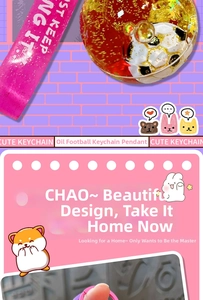 Detail of pink silicone strap and fluid soccer ball keychain with golden glitter sparkles