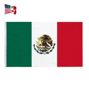 Bandera de México 90x150cm con escudo nacional y ojales de latón para colgar