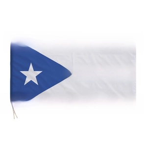 Détail de la couture et de la fixation du drapeau de Porto Rico en polyester
