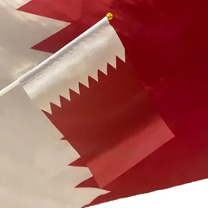 Qatar national flag 90x150cm made of durable polyester with a white flagpole