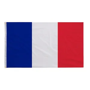 French national flag 90x150cm made of durable polyester with brass metal grommets