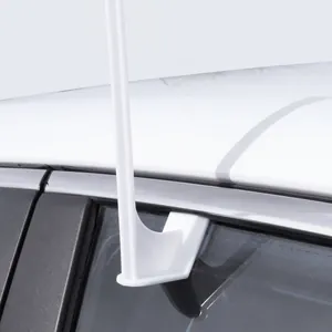 White polyester Qatar car flag holder installed on window frame for vehicle decoration