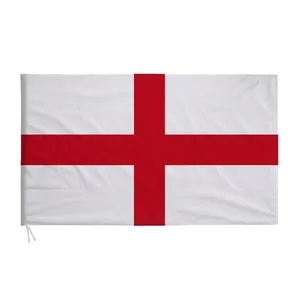 Classic 90x150cm England St George Cross flag with durable polyester and two hanging ties