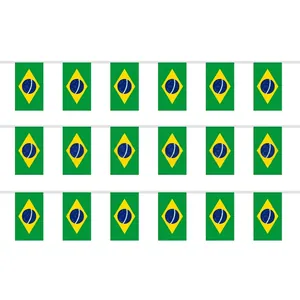 Brazilian flag bunting banners made of durable polyester for World Cup celebrations