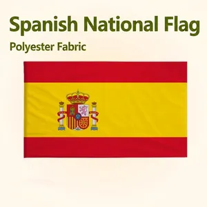 Spain Flag Spanish National Flag Polyester Fabric Screen Printed Coat Of Arms Waterproof Durable Outdoor Decoration