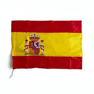 Spanish flag 90x150cm made of durable polyester with coat of arms and white drawstring