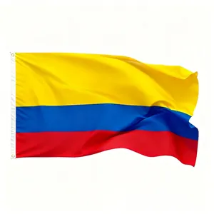 Colombia National Flag Polyester Vivid Color With Brass Grommets Durable Home Garden Decoration