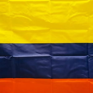 Detail of 90x150cm polyester Colombia flag featuring yellow blue and red stripes