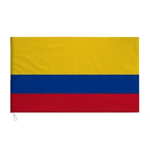 Standard 90x150cm Colombia national flag made of durable polyester with side ties