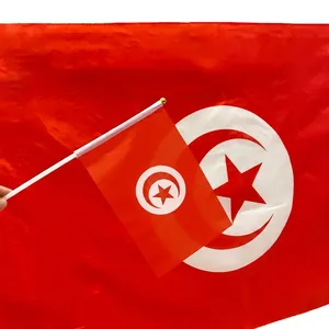 National flag of Tunisia 90x150cm made of durable polyester for sports and festivals