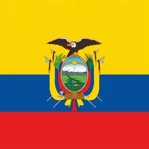 Ecuador national flag 90x150cm made of durable polyester with coat of arms emblem