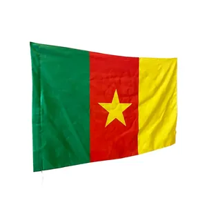 Nationale vlag van Kameroen van polyester met groen rood gele strepen en gele ster