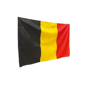 Drapeau national Belgique 90x150cm avec bandes verticales noires, jaunes et rouges